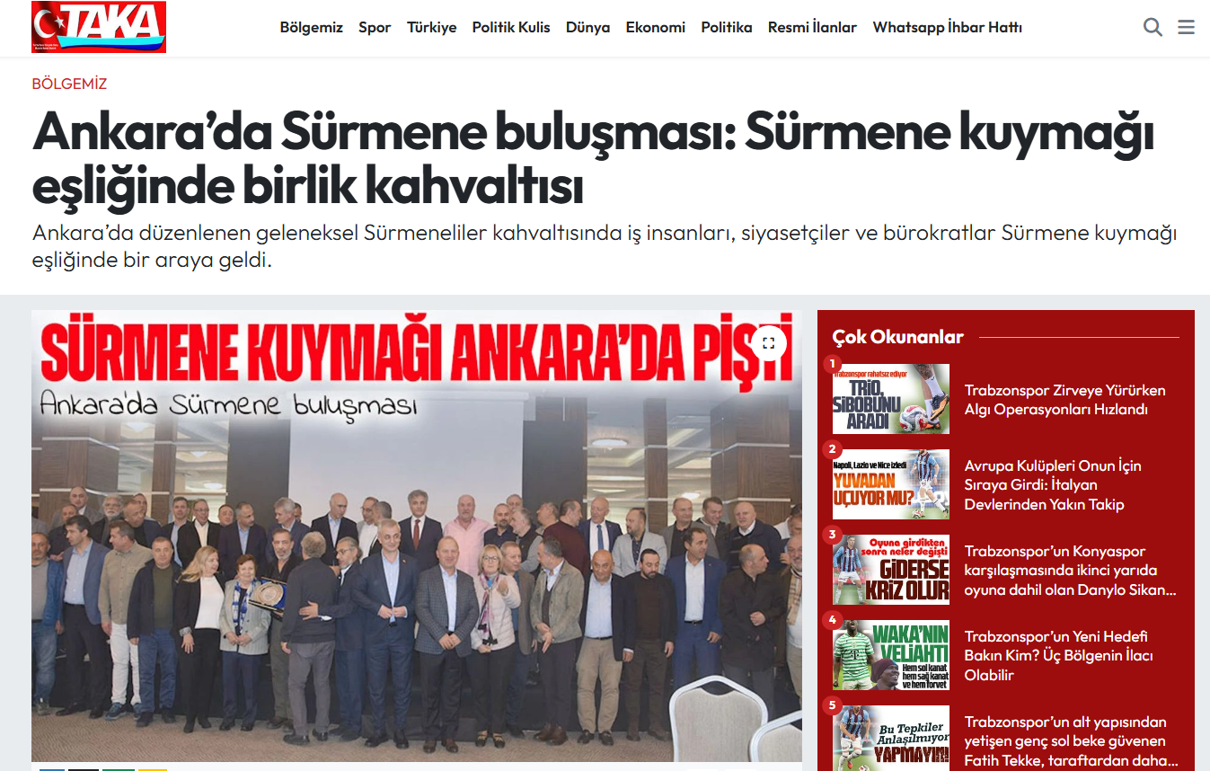 Ankara’da Sürmene Buluşması: Sürmene Kuymağı&hellip;